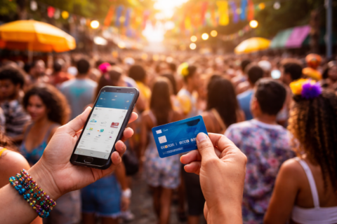 Segurança financeira no feriado: cuidados essenciais com cartões e aplicativos de banco durante festas de rua